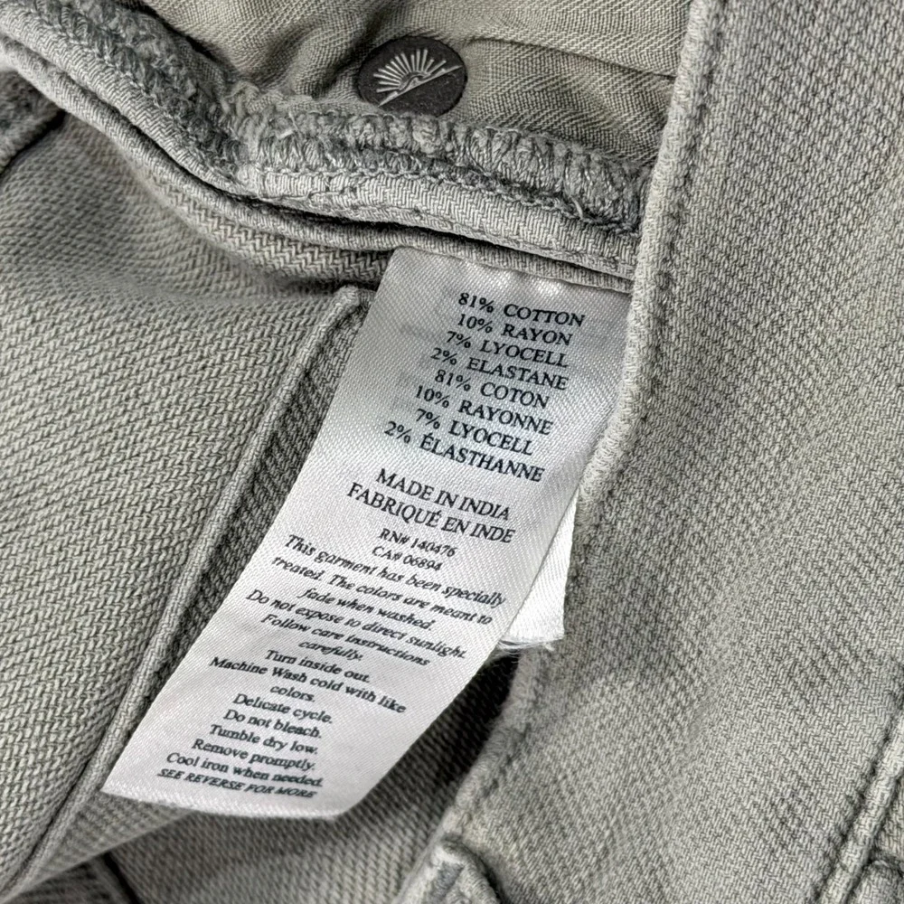 Faherty Brand Faded Olive Green Stretch Terry 5-Pocket Pants Men's Size 31x27